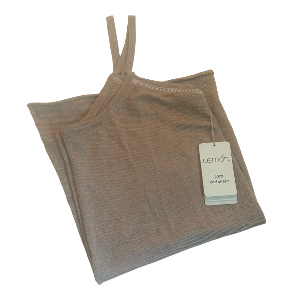 The Lemon Collection Woman’s Cashmere Tank-top Oatmeal Large NWT